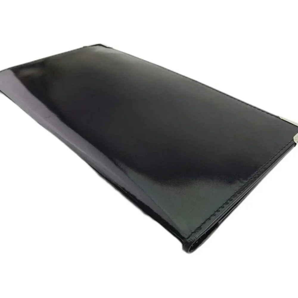 GUCCI Long Billfold Square Plate Enamel Leather Authentic Used - Picture 3 of 9